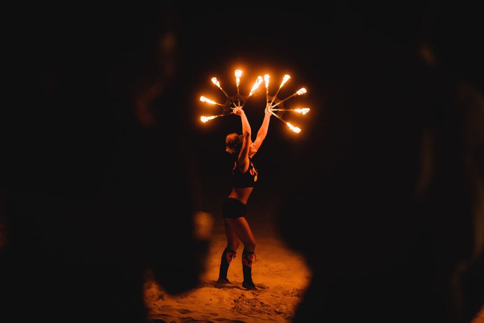 Fire Dancers for San Miguel de Allende Wedding Photos